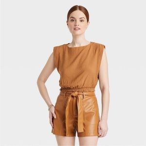 A New Day Extended Shoulder Gauze Tank Top